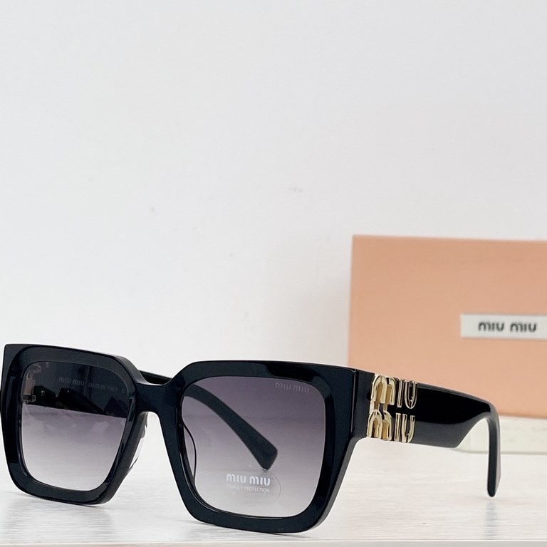 MIUMIU square sunglasses  Sweet and cool new geometric sense of fashionable sense of upBig face round face bb punch Shade sunscreen steady  SMU07WS SIEZE 52 mouth 19-135