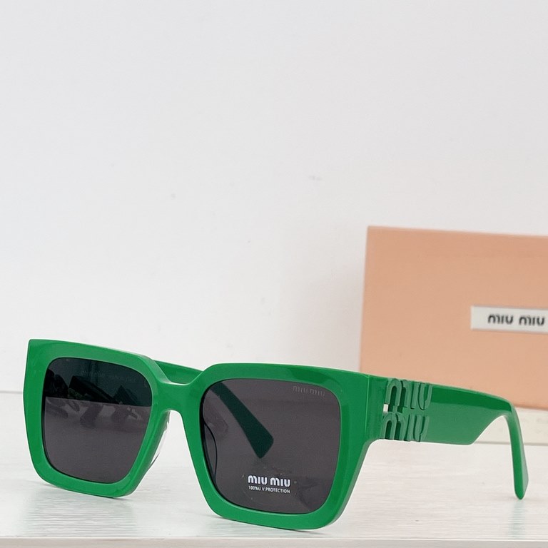 MIUMIU square sunglasses  Sweet and cool new geometric sense of fashionable sense of upBig face round face bb punch Shade sunscreen steady  SMU07WS SIEZE 52 mouth 19-135