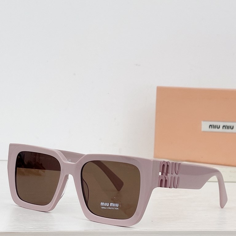 MIUMIU square sunglasses  Sweet and cool new geometric sense of fashionable sense of upBig face round face bb punch Shade sunscreen steady  SMU07WS SIEZE 52 mouth 19-135