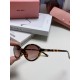 MIUMIU Miu Miu Zhang Yuanying models book nerd retro small round frame sunglasses for men and women 2024 new high-level sense of sunglasses sunshade UV oval street shooting