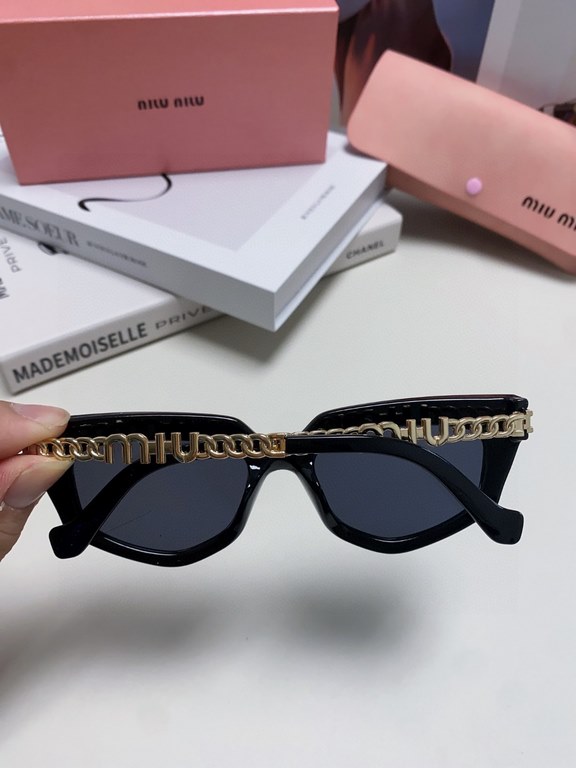 miumiu miu 2024 new personalized cone sunglasses, high-end luxury ladies trend glasses