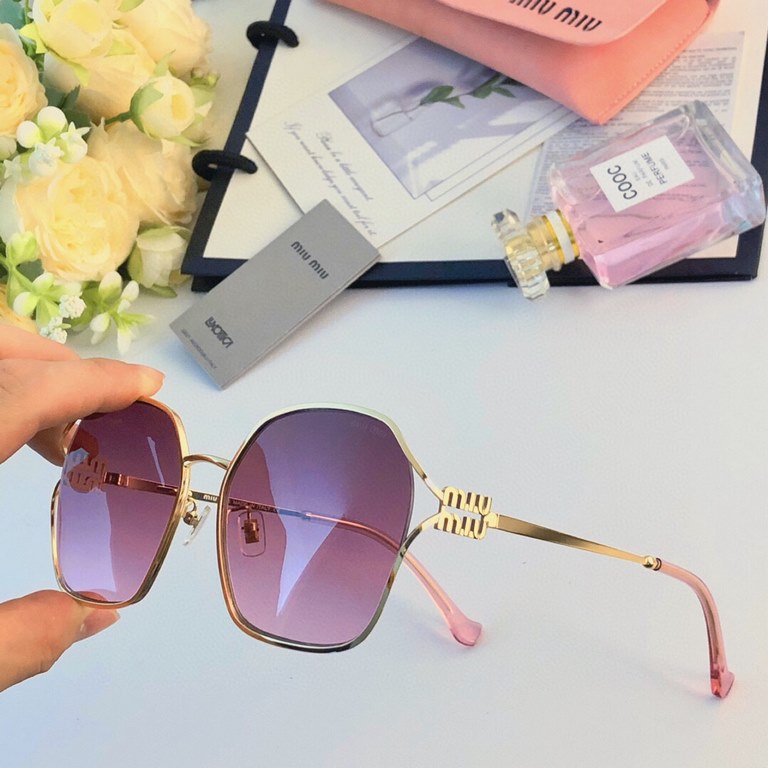 mium miu large with miu sunglasses female new Korean version of the ins net red large frame metal sunscreen sunglasses temperament goddess model