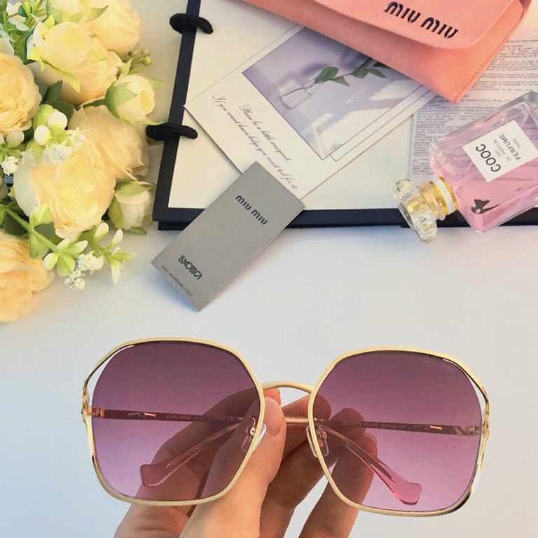 mium miu large with miu sunglasses female new Korean version of the ins net red large frame metal sunscreen sunglasses temperament goddess model