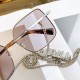 MIUMIU New Cutout Lens DesignsSMU51Y SIZE60-17-140Bezel logo around Detachable chain     Chain is sold separately.