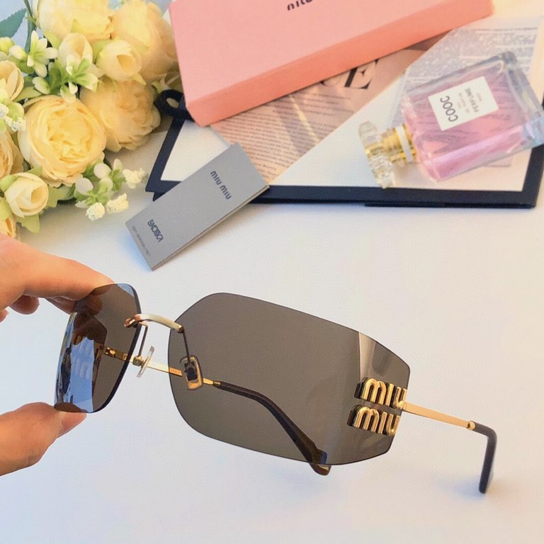 miumiu new Zhang Yuanying star with the same advanced sense of retro style radiation protection handsome photo rimless fashion Hong Kong style