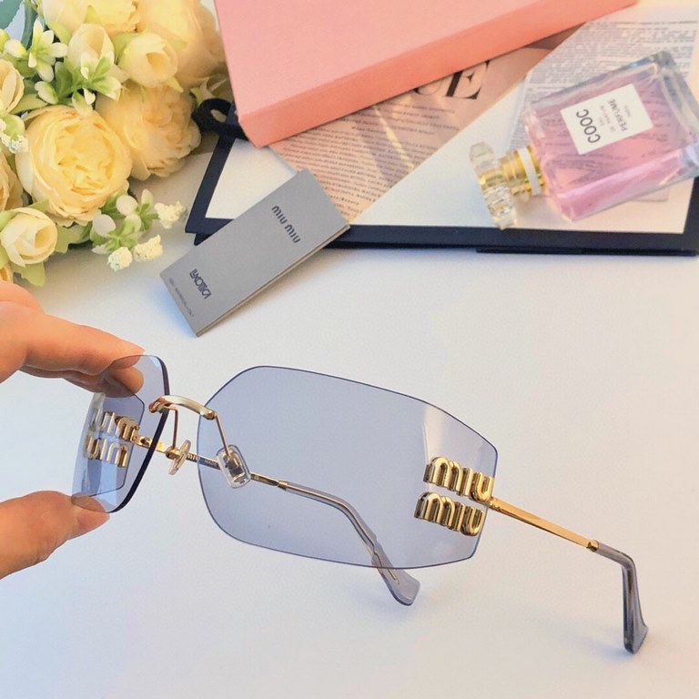 miumiu new Zhang Yuanying star with the same advanced sense of retro style radiation protection handsome photo rimless fashion Hong Kong style