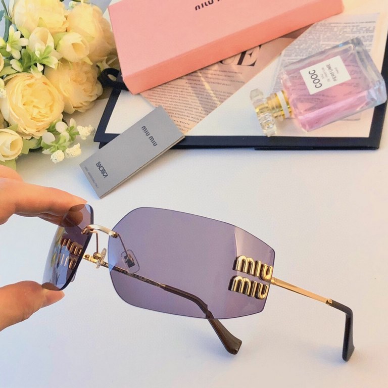 miumiu new Zhang Yuanying star with the same advanced sense of retro style radiation protection handsome photo rimless fashion Hong Kong style