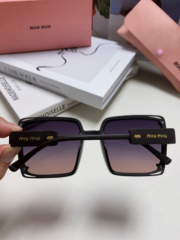 MIUMIU Miu Miu 2024 new Korean version of the large frame round face large face UV shielding sunglasses sunglasses female tide temperament senior sense sunscreen sunglasses