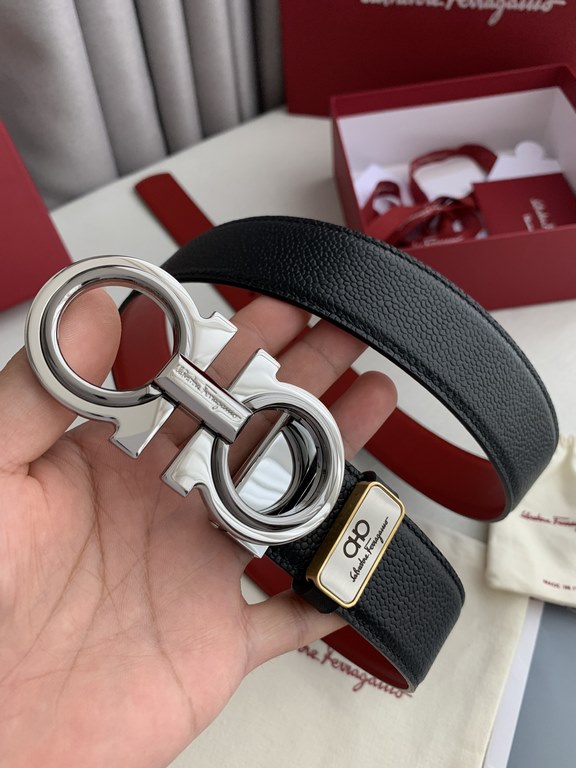 Name Ferragamo.Ferrgamo  original singleModel hanging buckle, the original classic two-tone buckle, physical shooting, head layer cowhideMaterial   100% head layer cowhide, guarantee leather.   double-sided available  co