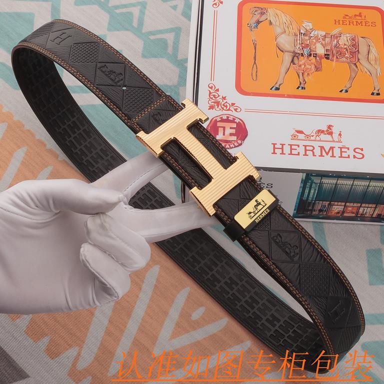 belt belt Hermes   original single cowhide belt -  men's belt material   100% head layer cowhide belt  guaranteed leather belt, counter original quality, fine workmanship, fashionable big brand, gift for self-use first c