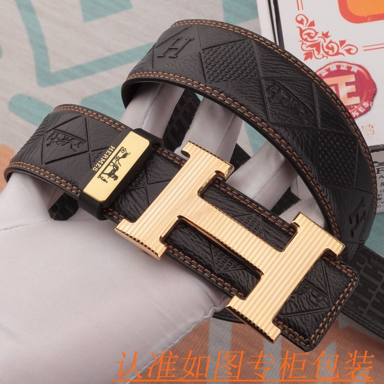 belt belt Hermes   original single cowhide belt -  men's belt material   100% head layer cowhide belt  guaranteed leather belt, counter original quality, fine workmanship, fashionable big brand, gift for self-use first c