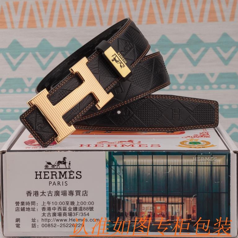 belt belt Hermes   original single cowhide belt -  men's belt material   100% head layer cowhide belt  guaranteed leather belt, counter original quality, fine workmanship, fashionable big brand, gift for self-use first c