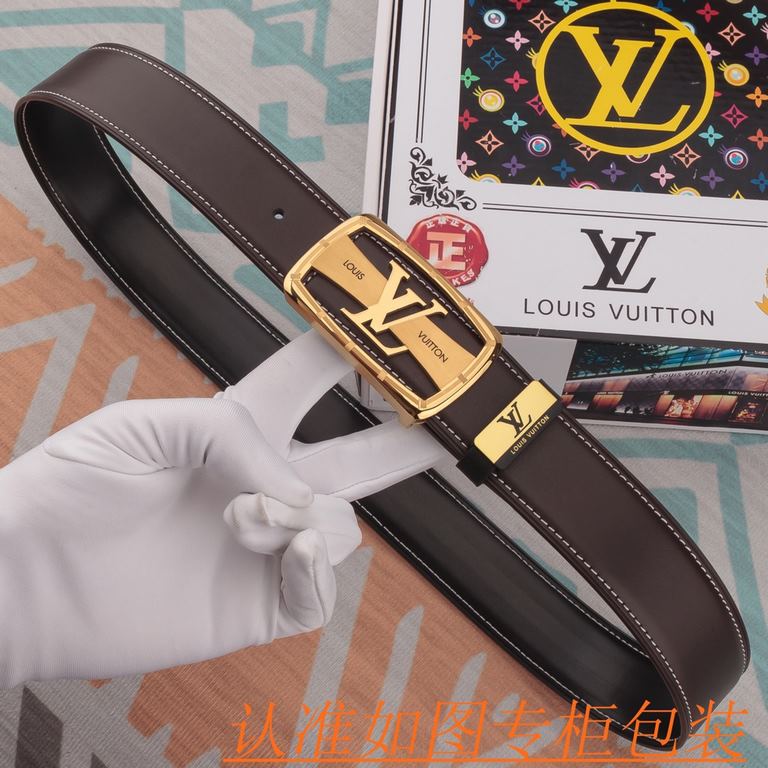 Product name LV-belt   original single-belt- Materials  100% head layer cowhide belt, guaranteed genuine leather belt, counter original single quality, fine workmanship, fashionable big brand, gift for self-use preferred