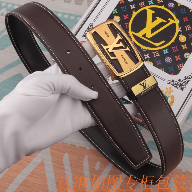 Product name LV-belt   original single-belt- Materials  100% head layer cowhide belt, guaranteed genuine leather belt, counter original single quality, fine workmanship, fashionable big brand, gift for self-use preferred