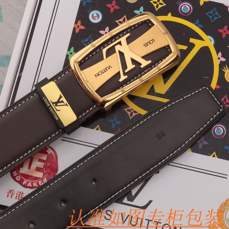 Product name LV-belt   original single-belt- Materials  100% head layer cowhide belt, guaranteed genuine leather belt, counter original single quality, fine workmanship, fashionable big brand, gift for self-use preferred