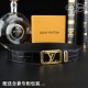 High-end quality, real shot Lots with a full set of packaging Brand L@V overseas original single button material two-color steel buckle  Belt body texture front 38mm width using imported first layer cross grain cowhide b