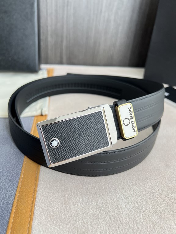 Name Montblanc.Montblanc -belt-automatic-beltModel automatic belt, new pure steel material automatic buckle, double-sided head-layer cowhide physical photography, theMaterial  100% head layer cowhide, guaranteed genuine 