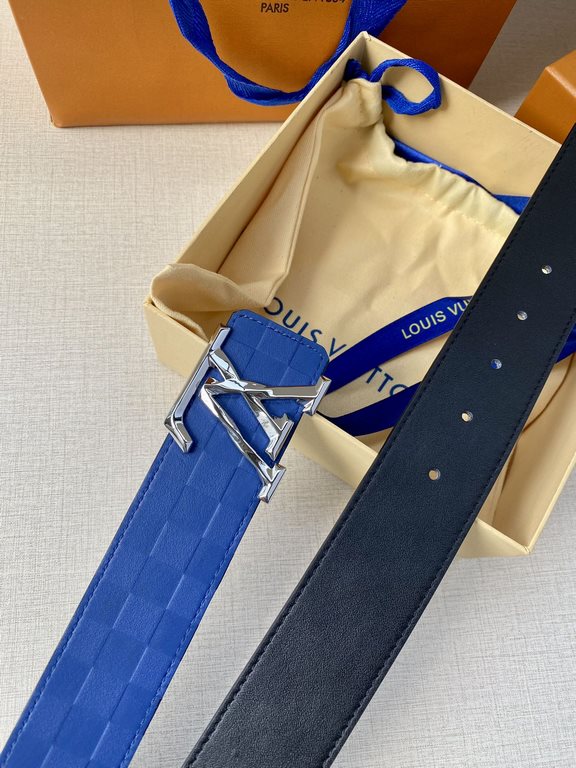 LV 4.0 Wide Sharp angles, clean lines, a stylish modern belt designed for the business suit look. Reversible, in two easy-to-match color combinations, with Damier checkerboard embossing.