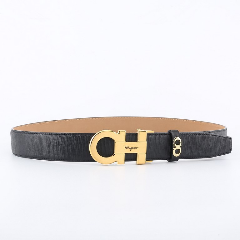 High-end quality, physical shooting  batch with a full set of packaging Brand Ferragamo overseas original single Buckle material high-quality solid steel buckle  belt body quality front 35mm width using double-sided impo