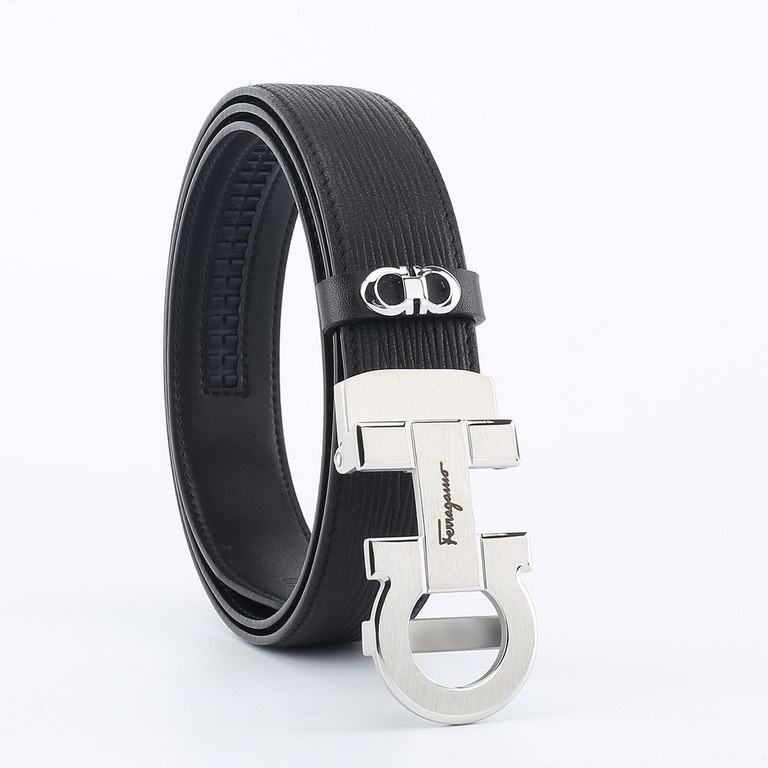 High-end quality, physical shooting  batch with a full set of packaging Brand Ferragamo overseas original single Buckle material high-quality solid steel buckle  belt body quality front 35mm width using double-sided impo