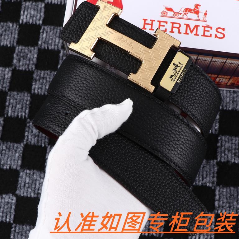 Men's Belt Hermes--Original- Men's belt  100% head layer cowhide, guarantee leather. 24k pure steel buckle   double-sided available  counter the same quality, give away the first choice for self-use   Packaging please re