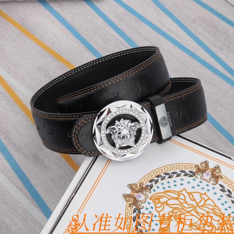 belt belt Versace   original single cowhide belt -  men's belt material   100% head layer cowhide belt  guaranteed leather belt, counter original quality, fine workmanship, fashionable big brand, gift for self-use first 