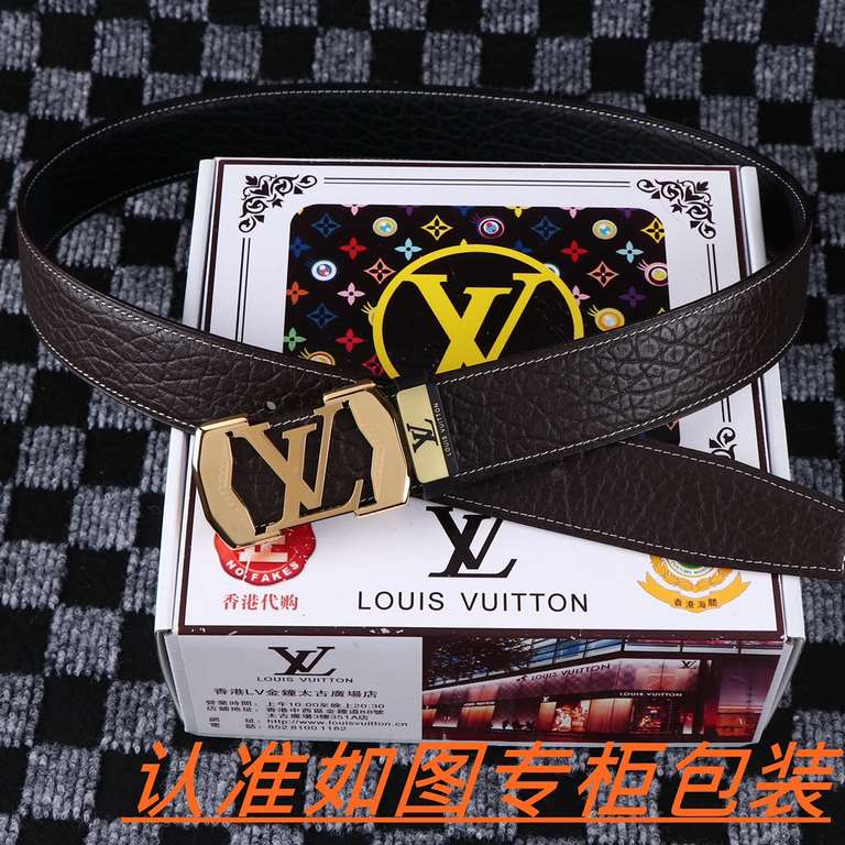 Name LV... Louis ... Wieden original Materials  100% first layer cowhide, guarantee leather. 24k pure steel buckle   double sided available  counter the same quality, give away the first choice for personal use   Packagi