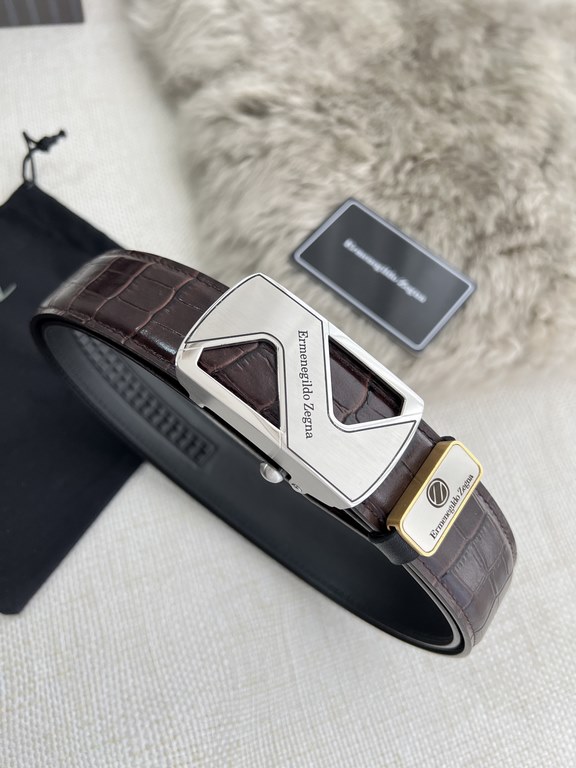 Name Ermenegildo Zelma. Ermenegiido Zelma.   belts-automatic-belts-beltsModel pure steel material automatic buckle, head layer cowhide automatic belt body, physical shootingMaterial   100% head layer cowhide, guarantee l