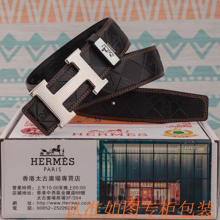 belt belt Hermes   original single cowhide belt -  men's belt material   100% head layer cowhide belt  guaranteed leather belt, counter original quality, fine workmanship, fashionable big brand, gift for self-use first c