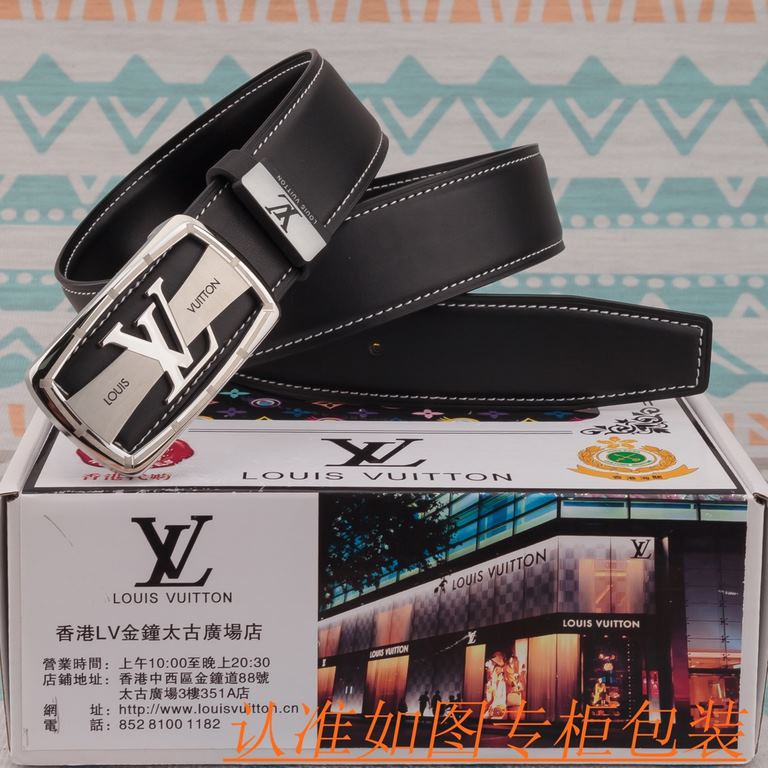 Product name LV-belt   original single-belt- Materials  100% head layer cowhide belt, guaranteed genuine leather belt, counter original single quality, fine workmanship, fashionable big brand, gift for self-use preferred