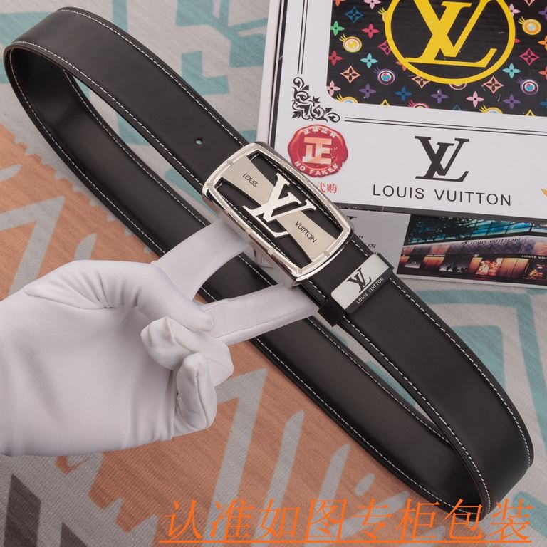 Product name LV-belt   original single-belt- Materials  100% head layer cowhide belt, guaranteed genuine leather belt, counter original single quality, fine workmanship, fashionable big brand, gift for self-use preferred