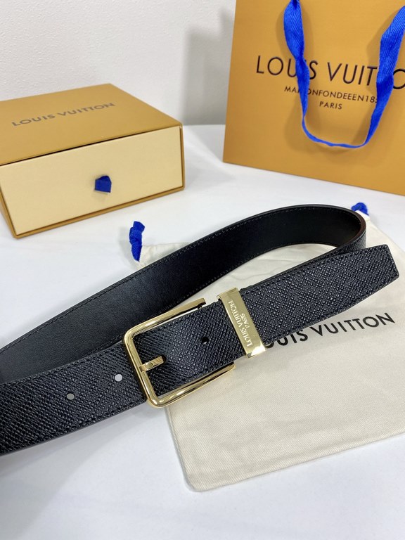 With a full set of packaging gift box   Louis Vuitton original quality classic models belt, Italy imported original first layer cowhide, boutique brass pin buckle, fashionable versatile never out of fashion, width 3.5cm