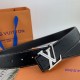 LV Men's Flower Leather Belt 38mm Double-sided imported flower leather leather pressed. Can be used on both sides Counter alignment With new steel buckle