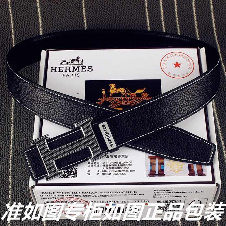 name Hermes. Her..mes   original single Model recognized as shown in the counter packaging, complimentary punch Materials  100% head layer cowhide leather belt, 24k pure steel buckle  with logo letters in the middle   Gu