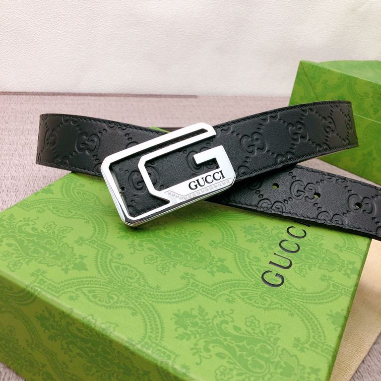 With a full set of packing gift box  Gucci Original first layer cowhide leather pressed G surface, lined with first layer calf leather bottom, black and brown two-color one, with original just buckle. Original leather cu