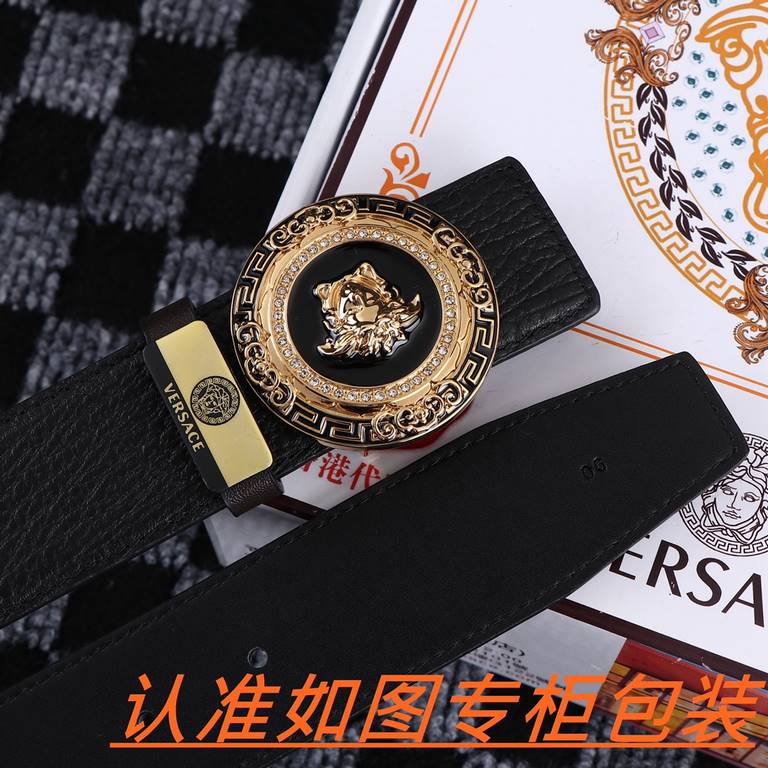 Men's Belt Versace--Original- Men's Belt  100% head layer cowhide, guarantee leather. 24k pure steel buckle   double-sided available  counter equivalent quality, gift self-use preferred   Packaging please recognize as sh