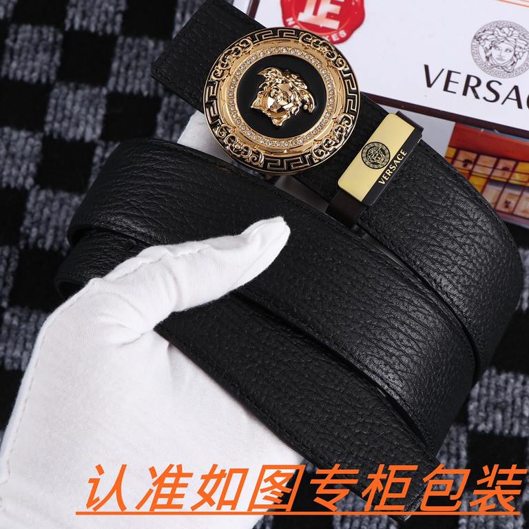 Men's Belt Versace--Original- Men's Belt  100% head layer cowhide, guarantee leather. 24k pure steel buckle   double-sided available  counter equivalent quality, gift self-use preferred   Packaging please recognize as sh