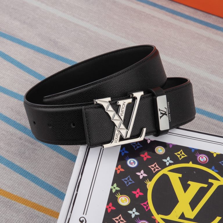 belt belt LV Louis Vuitton   original single cowhide belt  men's belt material   100% head layer cowhide belt  guaranteed leather belt, counter original quality, fine workmanship, fashionable big brand, gift for self-use