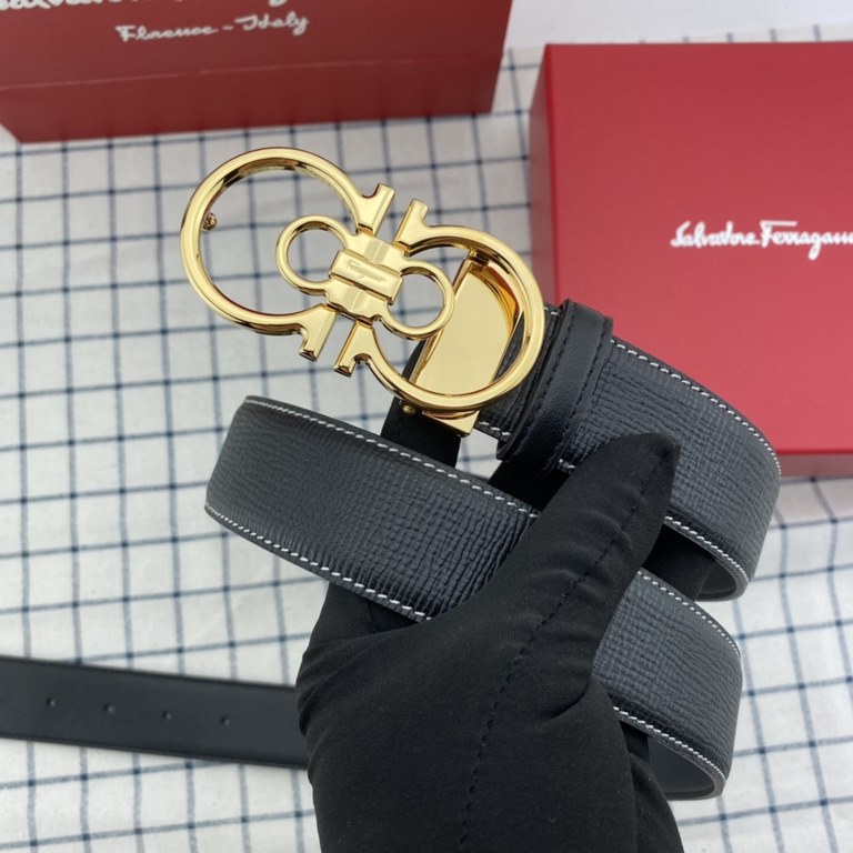 . With full set of packaging gift box   Ferragamo Belt 35mm Imported first layer flower leather. Counter line with new steel buckle.