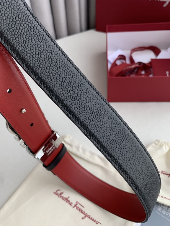 Name Ferragamo. Ferrgamo   original singleModel hanging buckle, the original classic two-tone buckle, silver  gun, physical shooting, head layer cowhideMaterial   100% head layer cowhide, guarantee leather.   double-side