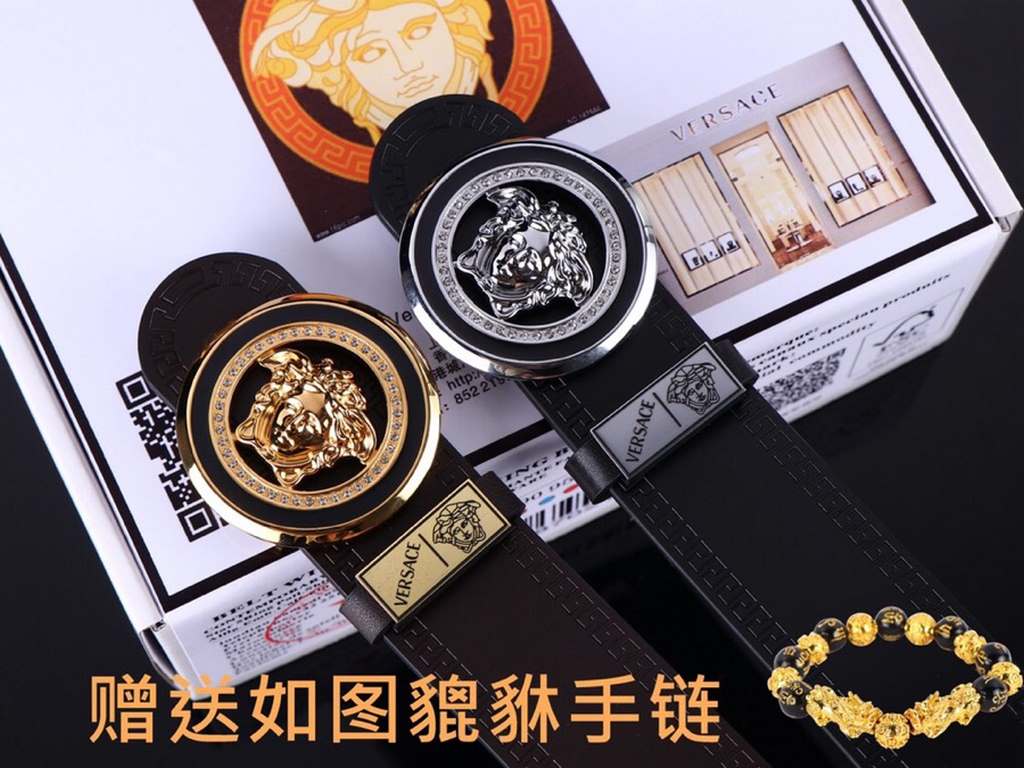 Belt Versace.Ver... Original  Belt   100% first layer cowhide, double-sided lychee grain, guaranteed genuine leather. 24k pure steel buckle   double-sided available  counter the same quality, give away the first choice f