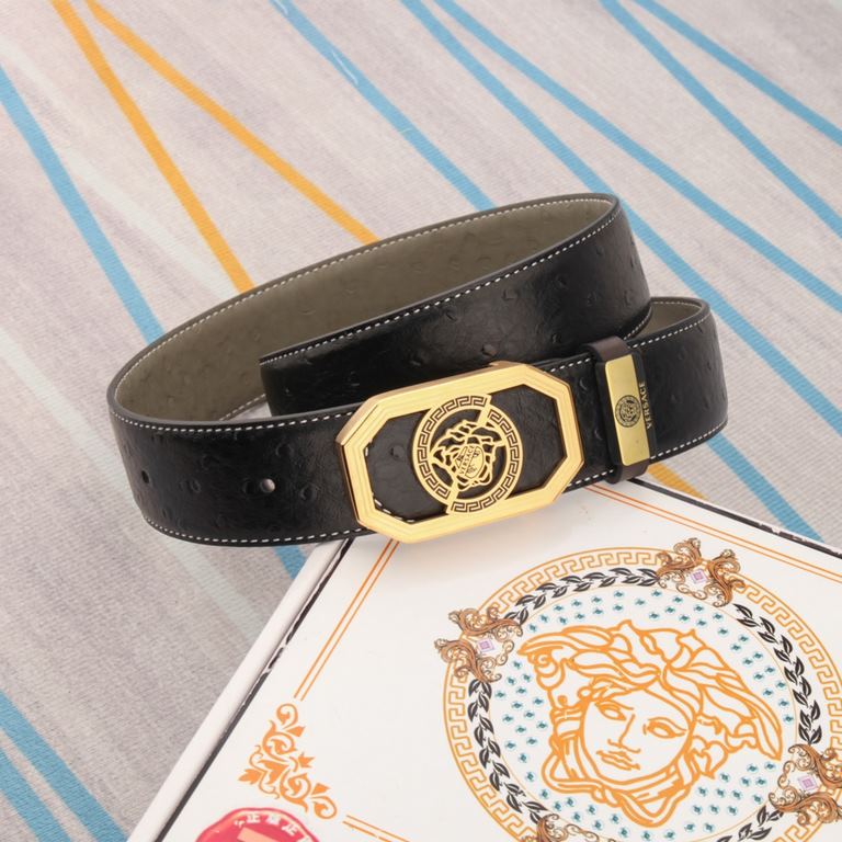 belt belt Versace   original single cowhide belt -  men's belt material   100% head layer cowhide belt  guaranteed leather belt, counter original quality, fine workmanship, fashionable big brand, gift for self-use first 