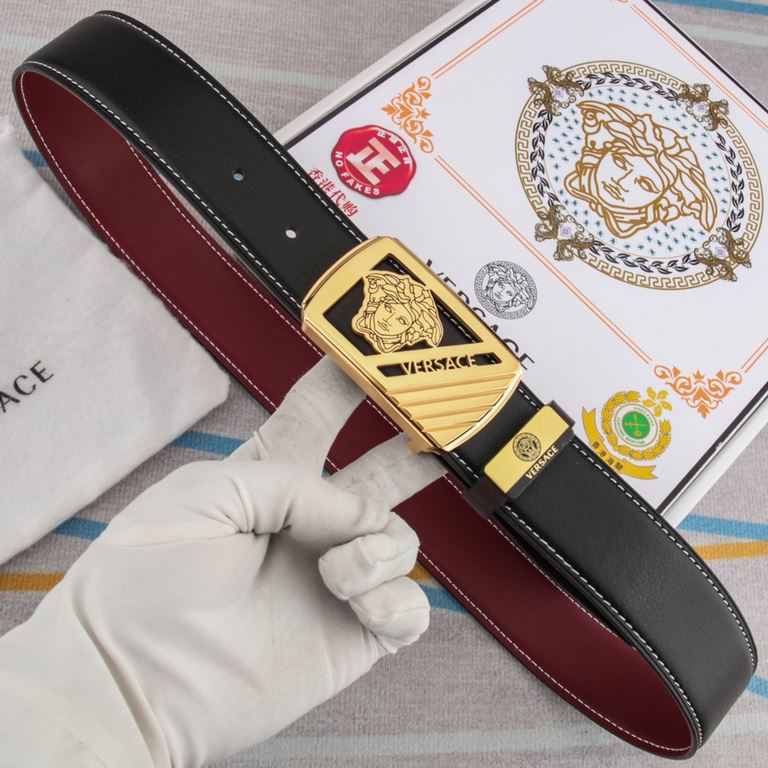 Name VERSACE.Material the original single cowhide belt Percentage of the first layer of cowhide belt  guarantee leather, 24K pure steel buckle, counter original single quality, fine workmanship, fashionable big names, se