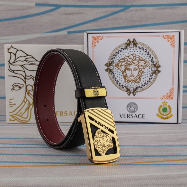 Name VERSACE.Material the original single cowhide belt Percentage of the first layer of cowhide belt  guarantee leather, 24K pure steel buckle, counter original single quality, fine workmanship, fashionable big names, se