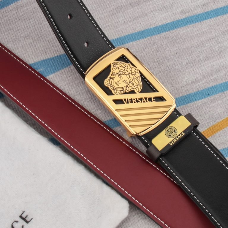 Name VERSACE.Material the original single cowhide belt Percentage of the first layer of cowhide belt  guarantee leather, 24K pure steel buckle, counter original single quality, fine workmanship, fashionable big names, se