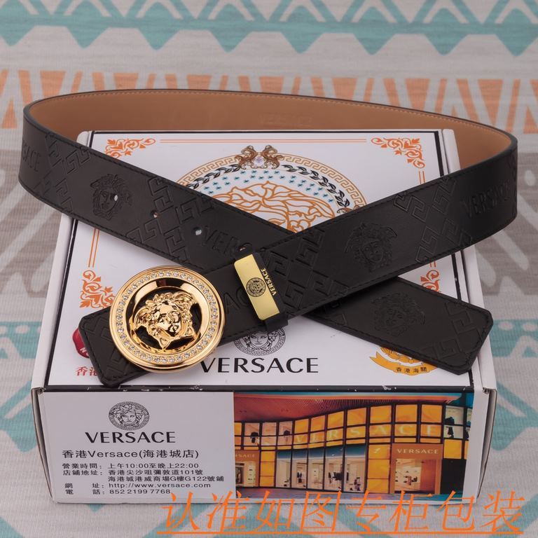 Name Versace - belt   original single - belt- Materials  100% head layer cowhide belt, guaranteed leather belt, counter original single quality, fine workmanship, gift self-use preferred  Packaging please recognize the c