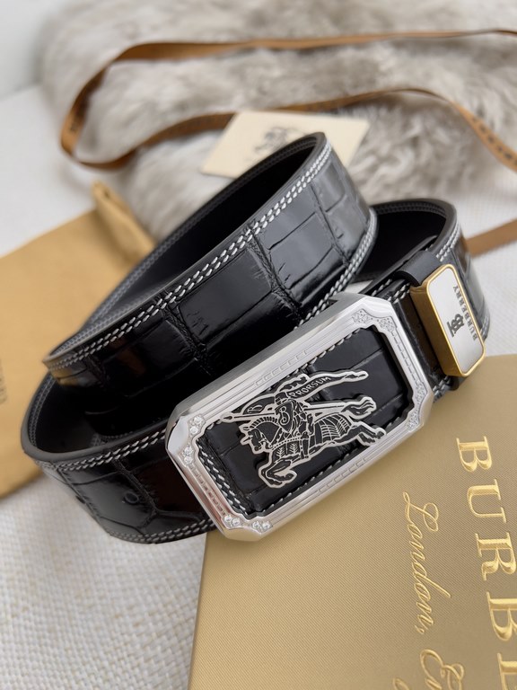 Name Burberry   belt - belt - original singleModel hanging buckle, classic pure steel material with diamonds hanging buckle, physical photography, head layer cowhideMaterial  100% head layer cowhide, guaranteed genuine l