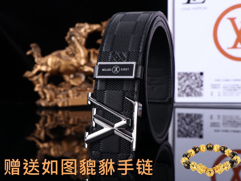 Belt LV... Louis ... WiedenOriginal  Belt  100% first layer cowhide, guarantee leather. 24k pure steel buckle   double-sided available  counter equivalent quality, give away the first choice of self-use  Packaging please