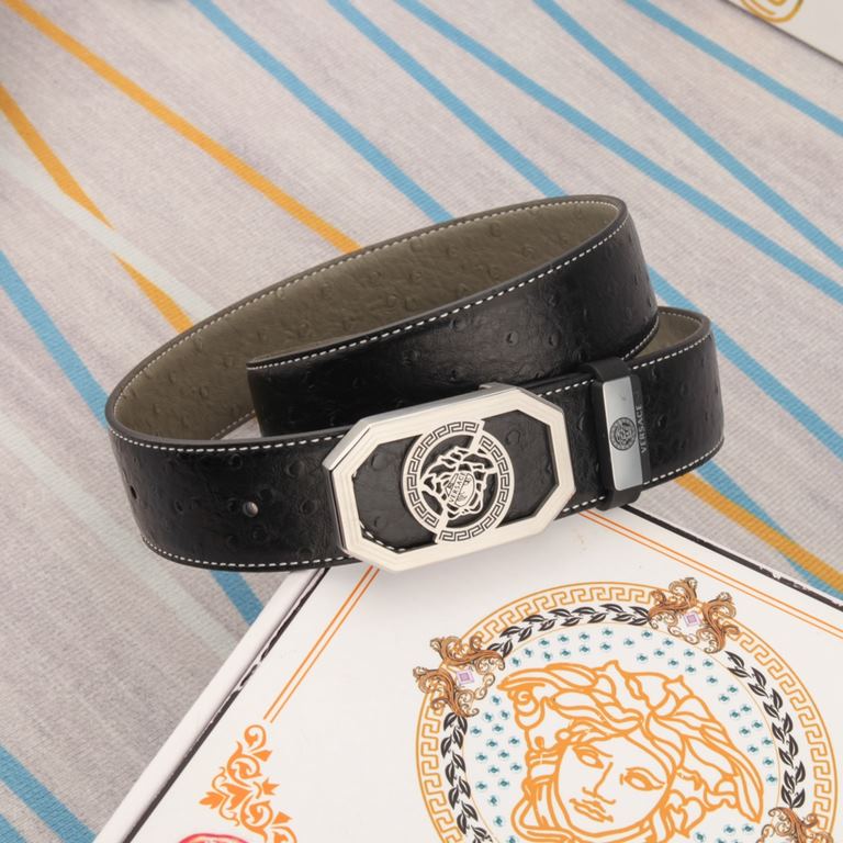 belt belt Versace   original single cowhide belt -  men's belt material   100% head layer cowhide belt  guaranteed leather belt, counter original quality, fine workmanship, fashionable big brand, gift for self-use first 