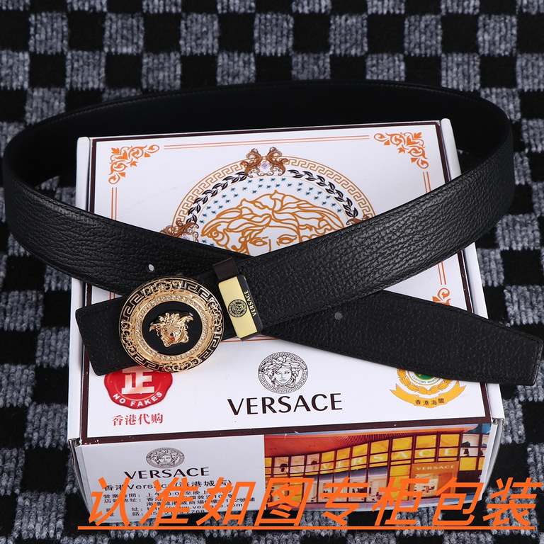 Men's Belt Versace--Original- Men's Belt  100% head layer cowhide, guarantee leather. 24k pure steel buckle   double-sided available  counter equivalent quality, gift self-use preferred   Packaging please recognize as sh